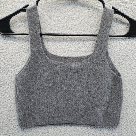 Everlane Cropped Tank Top Womens Size Small S Grey Cozy Stretch Wool Ble… - Picture 6 of 7